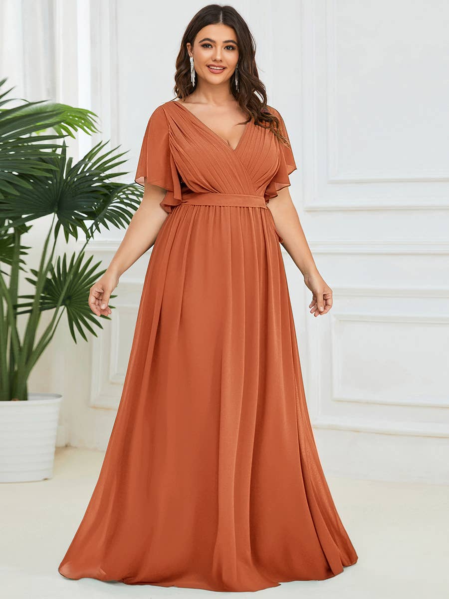 Ever-Pretty - Vente Robe – femme - Robes de soirée à volants à manches courtes exclusives B2B14