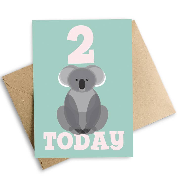 Cloud Cuckoo Design - Wholesale Birthday Card - 2 Today Koala 2nd Birthday Card