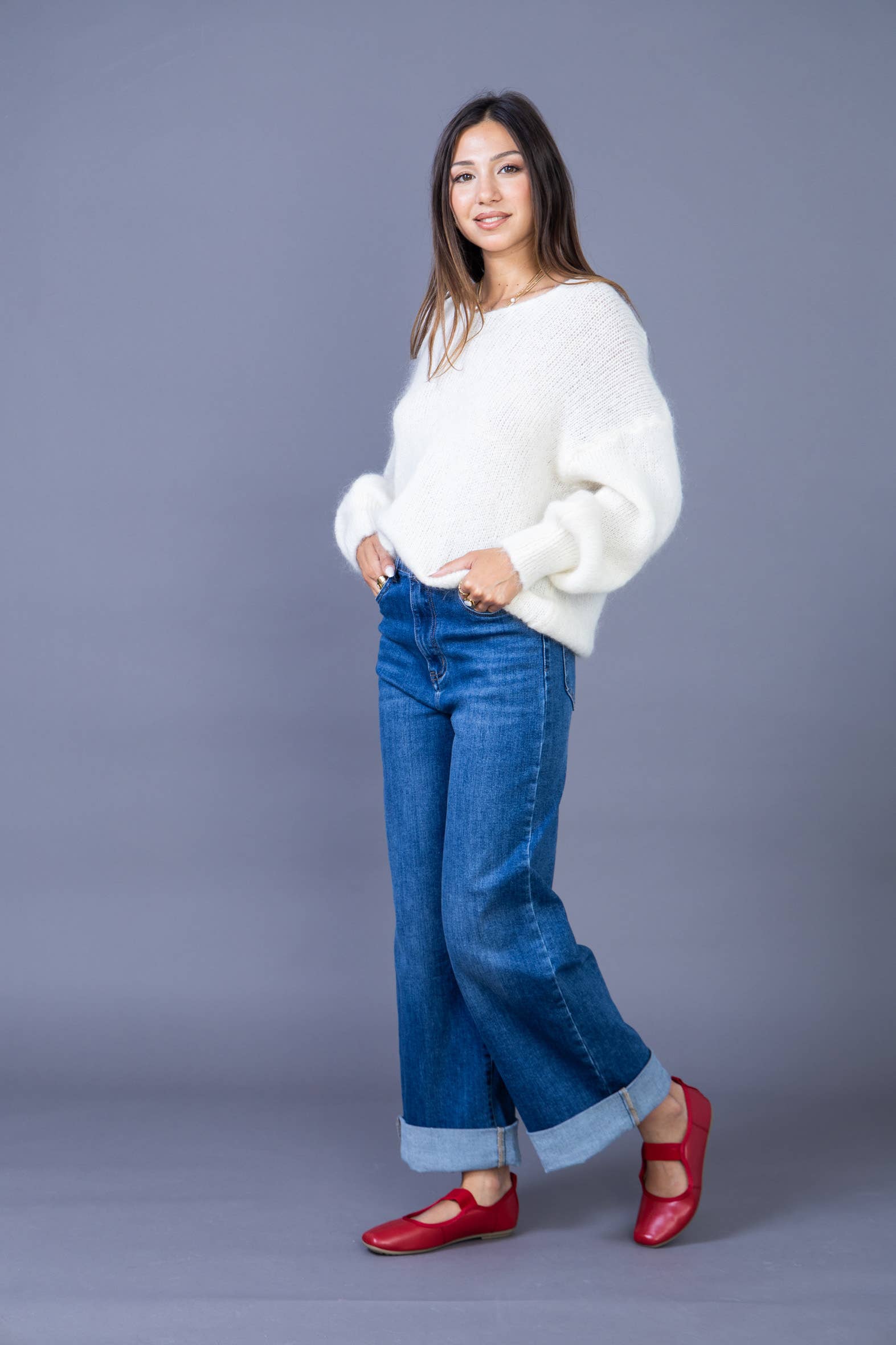 ANA & LUCY - Wholesale Jeans - Women's - Women's straight relaxed jeans "Émilie" - ANA & LUCY17