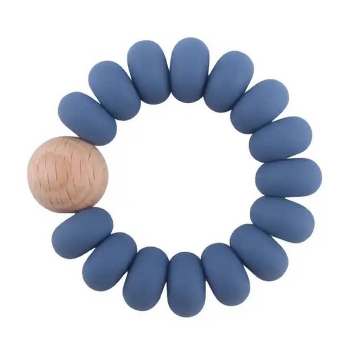 Baby Silicone Teether | Round | COBALT for wholesale by Snufie