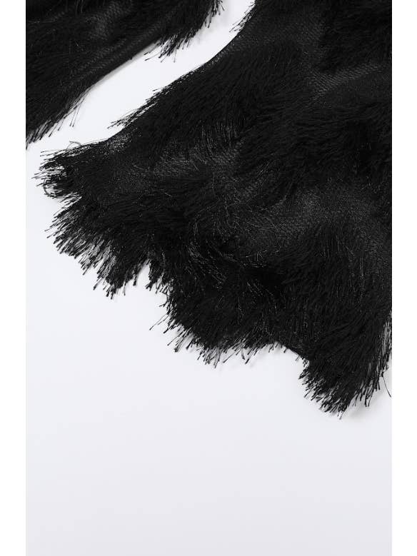 RIVIR - Wholesale Dress - Women's - Lace Long Sleeve Dress with Zigzag Pattern12