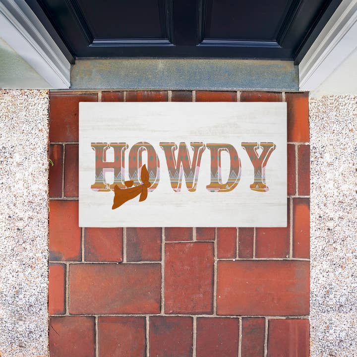 Stupell Industries - Wholesale Door Mat - Howdy Bandana Door Mat, 18x3011