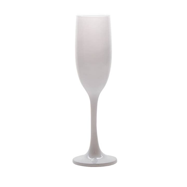 Kadra Kitchenware - Wholesale Champagne Flute - Vikko Decor - Matt White, Champagne Flute Glass, 6 Oz