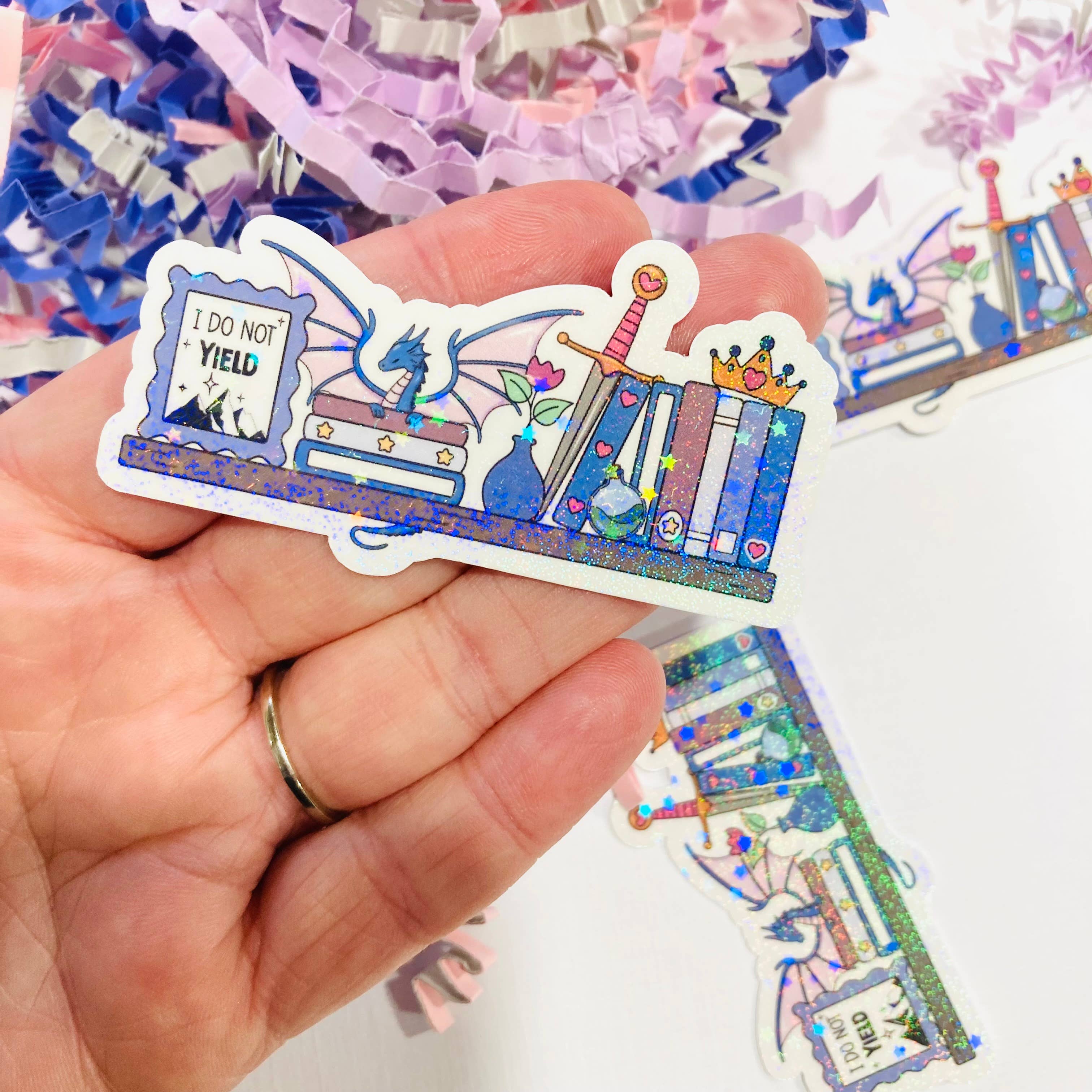 Chapter & Ink - Wholesale Sticker - Fantasy Book Shelf Die Cut sticker0