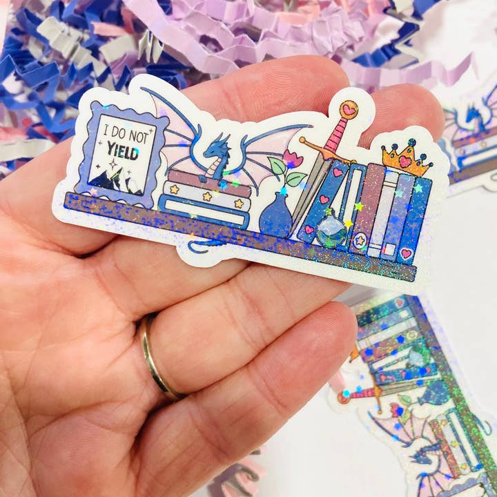 Chapter & Ink - Wholesale Sticker - Fantasy Book Shelf Die Cut sticker0