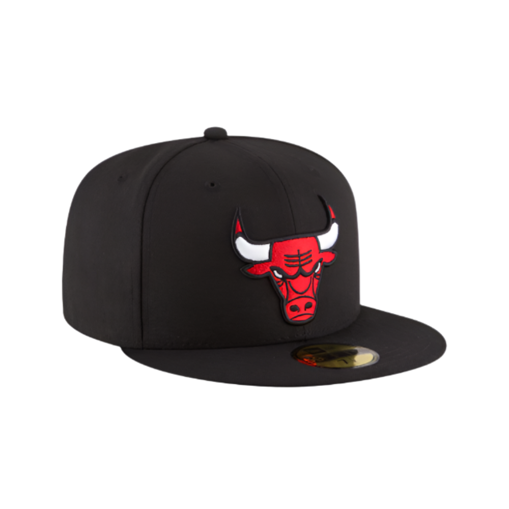 Rat City Sk8 Shop - Wholesale Flat Brim Cap - Men's - CHICAGO BULLS 59FIFTY NEW ERA RED LOGO BLACK FITTED HAT0