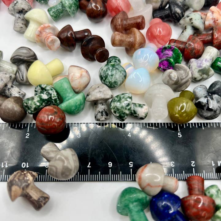 Oils and Auras - Wholesale Spiritual Stone/Crystal - Crystal Mushroom Carving - Mini Crystal Mushroom Assorted4