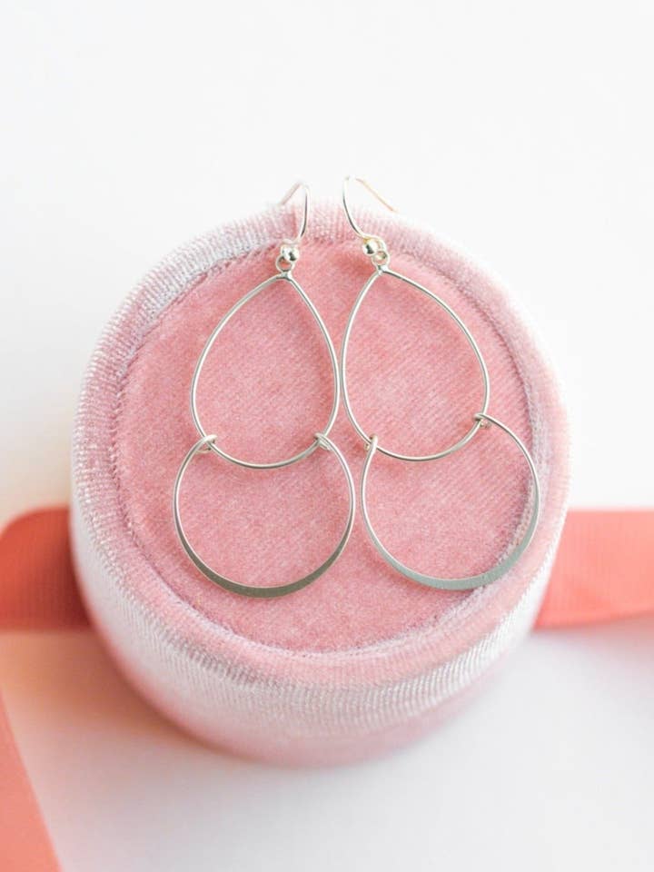Sterling Silver Double Teardrop Earrings for wholesale by Rachelyn Jewelry