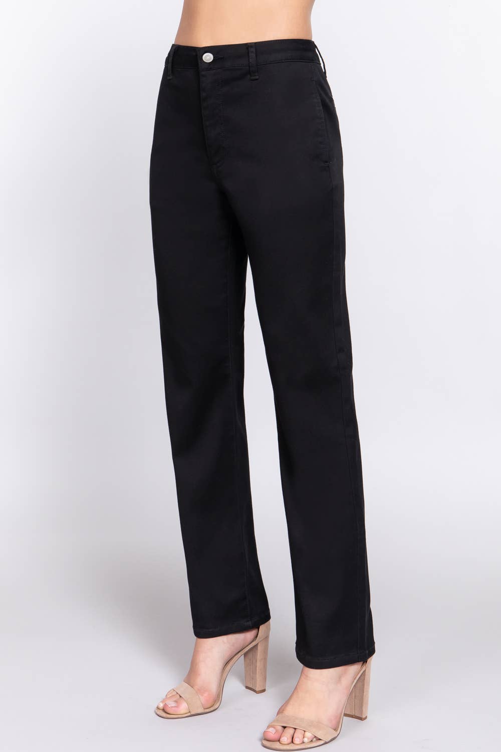 Active Basic | Active USA - Vendita all'ingrosso Pantalone - Donna - Pantaloni lunghi dritti in twill elasticizzato18