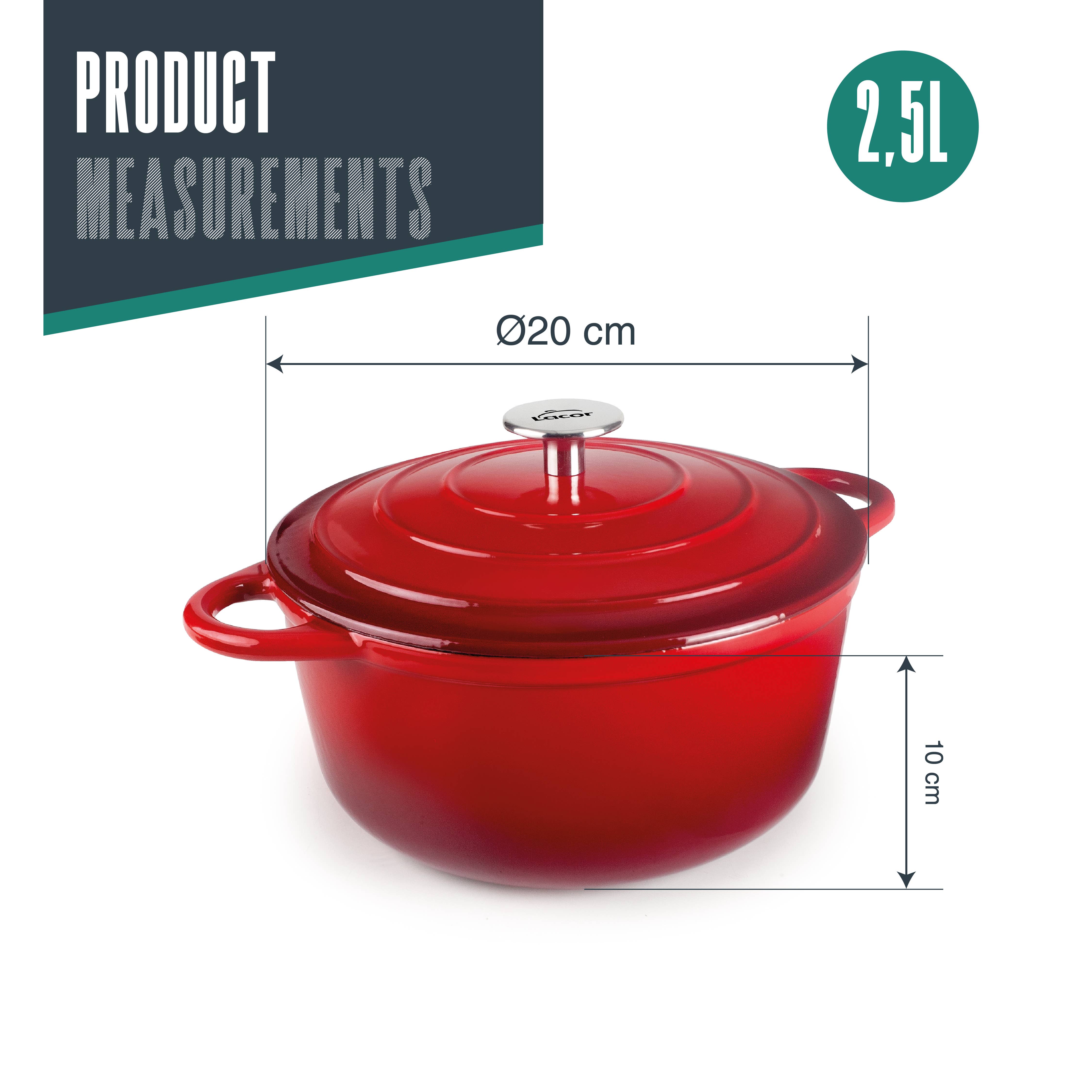 LACOR MENAJE PROFESIONAL S.L. - Wholesale Cooking Pot - CAST IRON RED CASSEROLE7