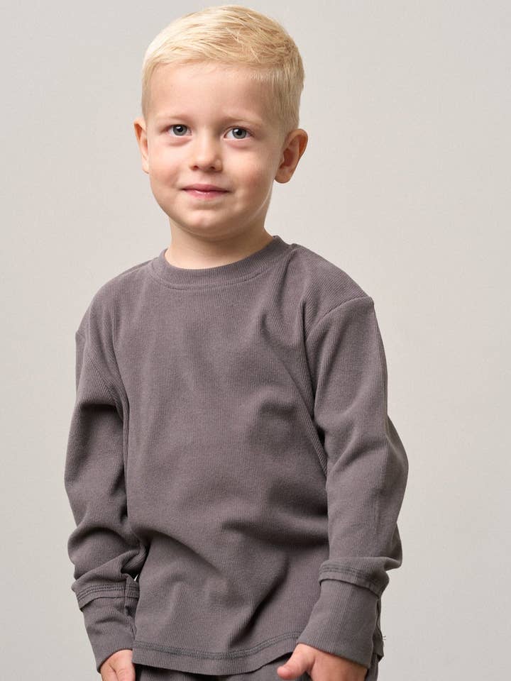 Little Bipsy - Vente T-shirt – enfant - T-shirt à manches longues côtelé - Graphite3