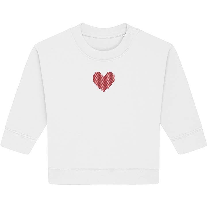 Made with Love Baby-Langarmshirt mit aufgesticktem rotem Herz für den Großhandel von Made with Love by Tom Daley