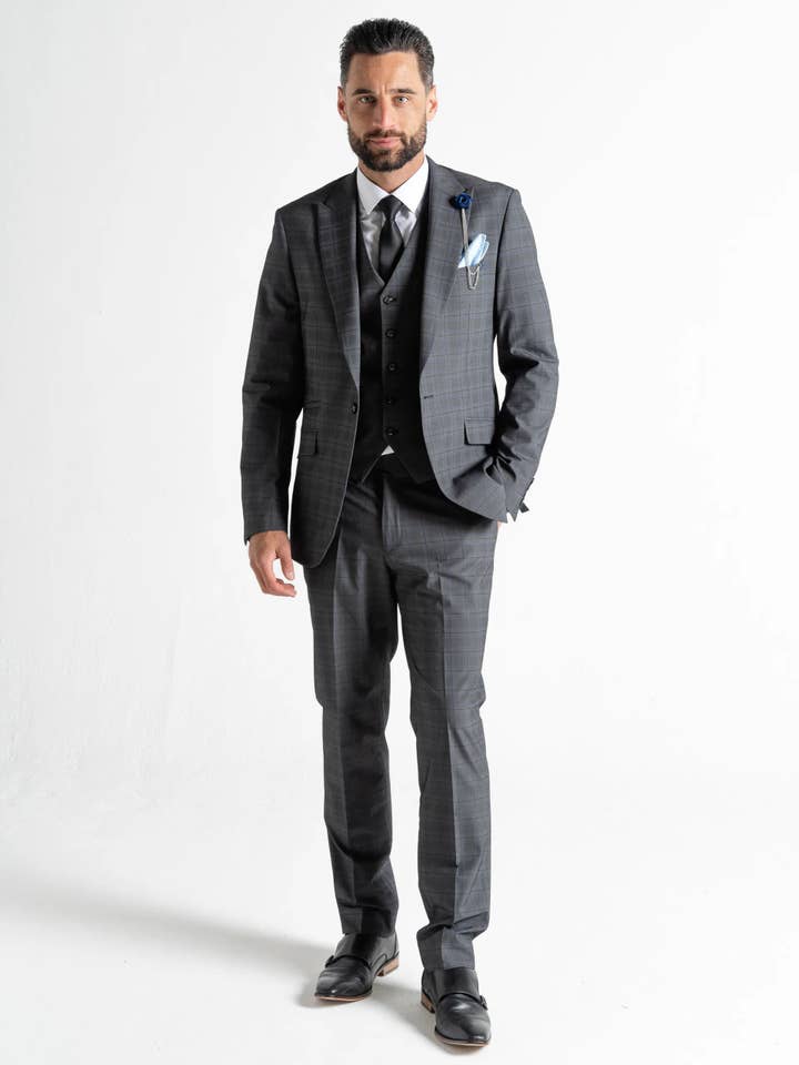 Charles - Grå med sorte terninger for engroshandel hos V2 classic