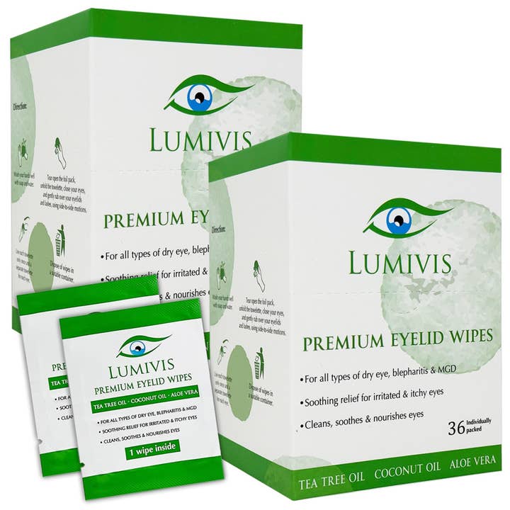 Ephesus Accessories – wholesale Eye treatment mask – Lumivis Eyelid & Eyelash Wipes with Tea Tree Oil 36 Pieces6
