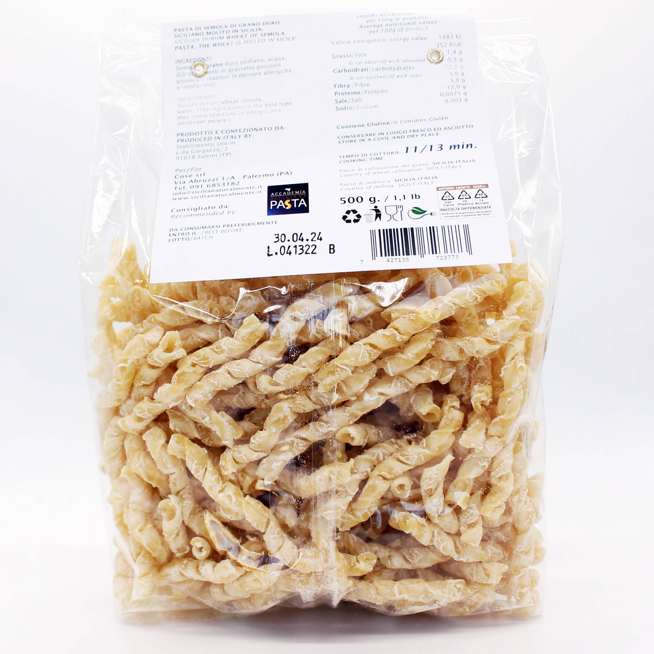 Sicilia naturalmente - Wholesale Pasta - Pasta Busiate Corte - Made in Italy (Sicily)3