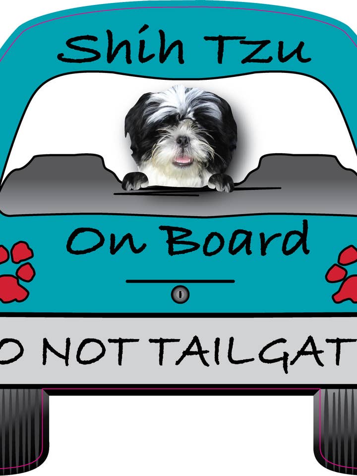 Aimant de voiture de couleur Shih Tzu Noir & Blanc pour la vente par Pet Gifts USA, LLC