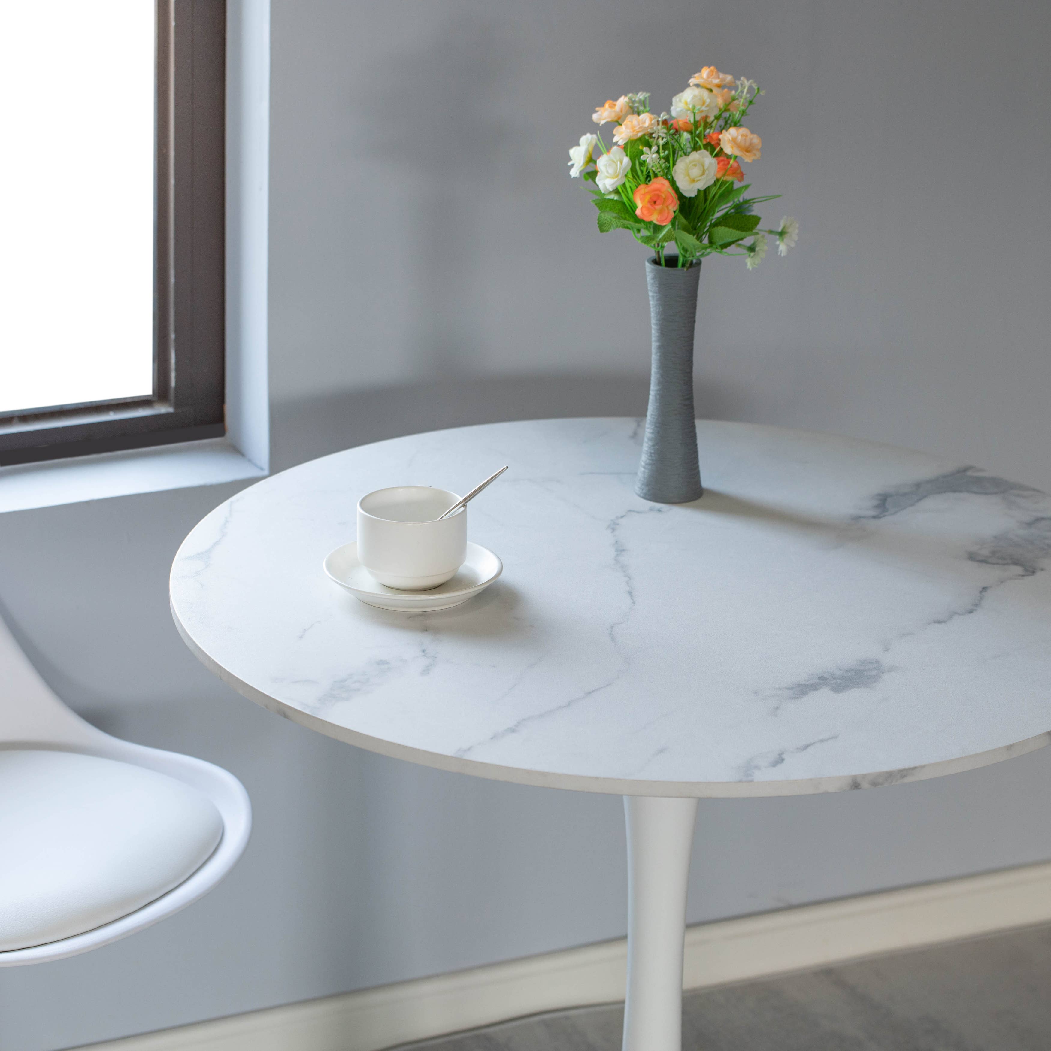 Quickway Imports – Engroshandel Stol – Drejelig tulipanstol med 80 cm tulipanbord med marmormaling16