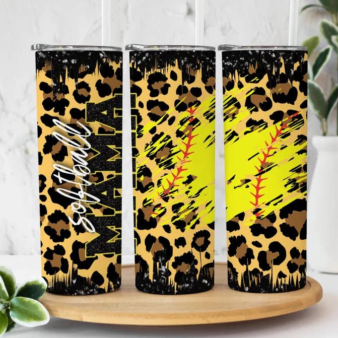 Softball Mama Gold Glitter | Tumbler für den Großhandel von Designs by Robyn