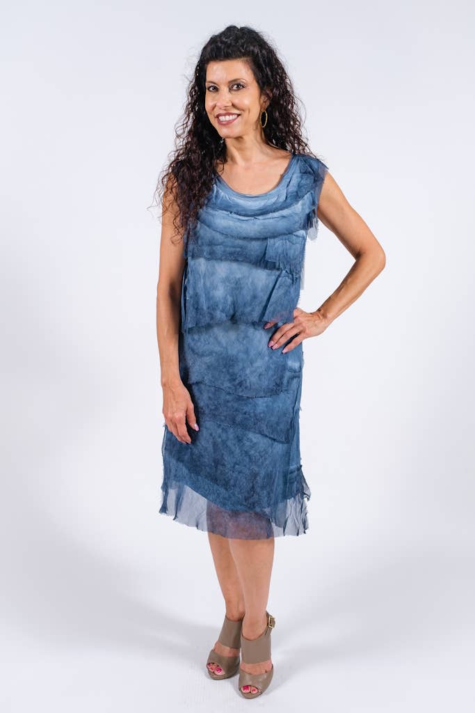 TINA Stephens Italy/Tees By Tina - Wholesale Dress - Women's - Mariana Silk Ruffle Dress (DT202)29
