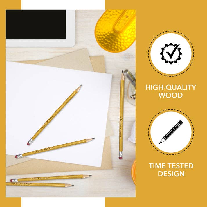 Three Leaf Products – wholesale Pencil – Three Leaf 500 Ct Yellow Pencils With Eraser , (Pack of 4)4