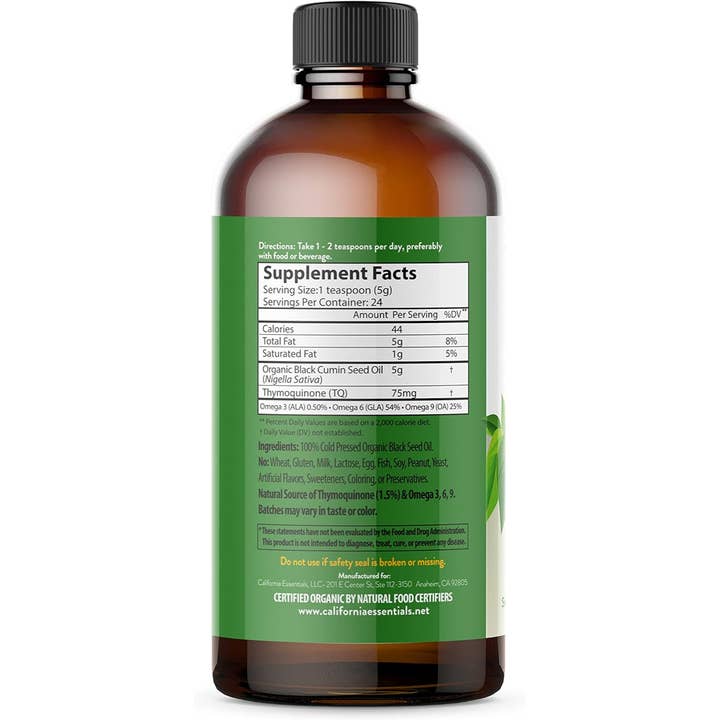 California Essentials - Wholesale Oral supplement/vitamin - Black Seed Oil Liquid1
