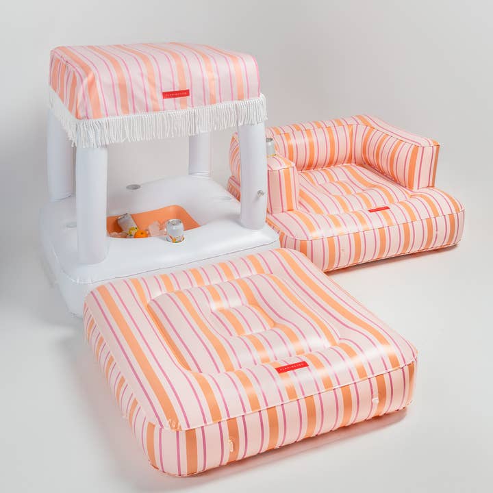 Flamingueo - Wholesale Inflatables - Pink mini-bar fridge with canopy and cup holder1