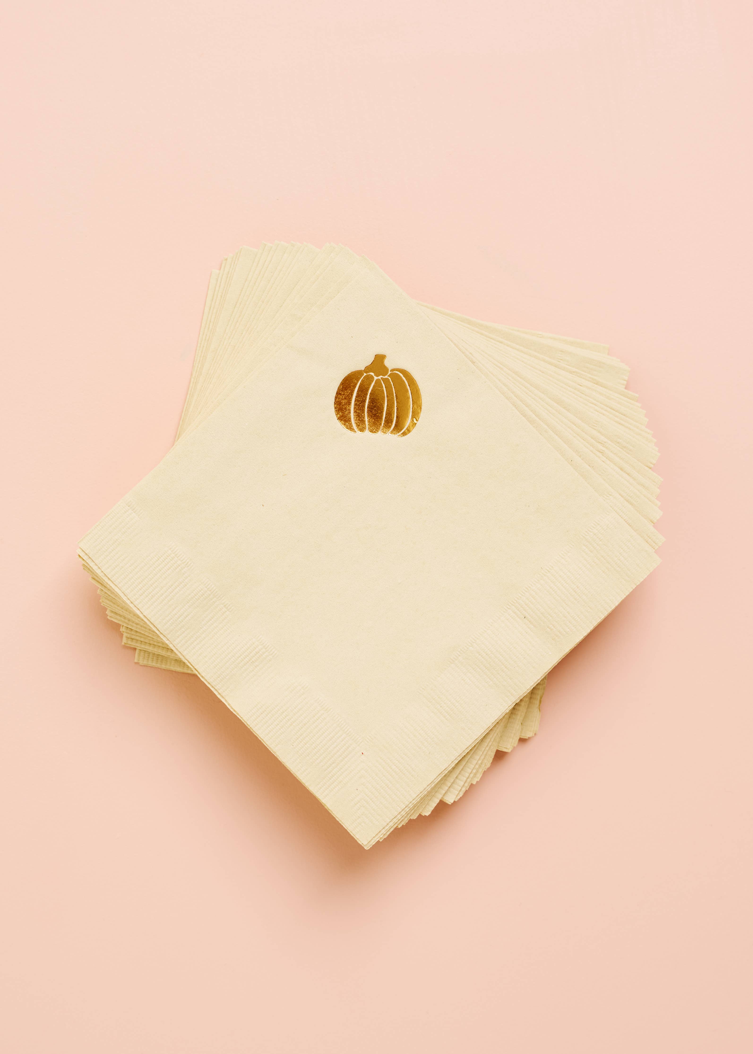 One & Only Paper - Wholesale Disposable Napkin - Pumpkin Copper Beverage Napkin - Set of 201