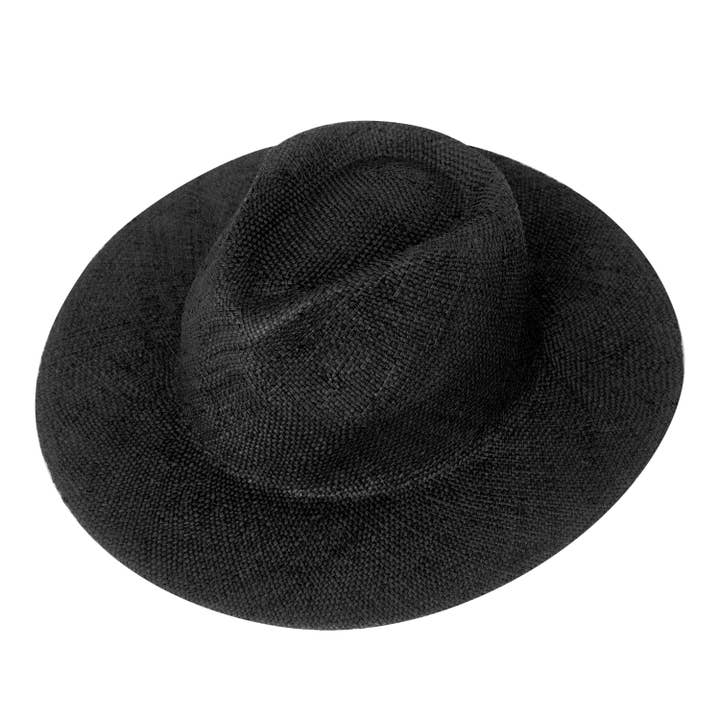 BLACK Coastline Natural Straw Fedora Hat | Beach & Travel Must for wholesale on Faire