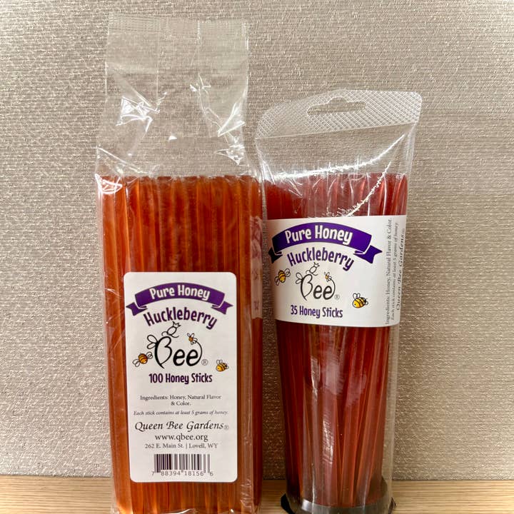 Queen Bee Gardens - Wholesale Honey - Huckleberry Honey Sticks - 100 ct1