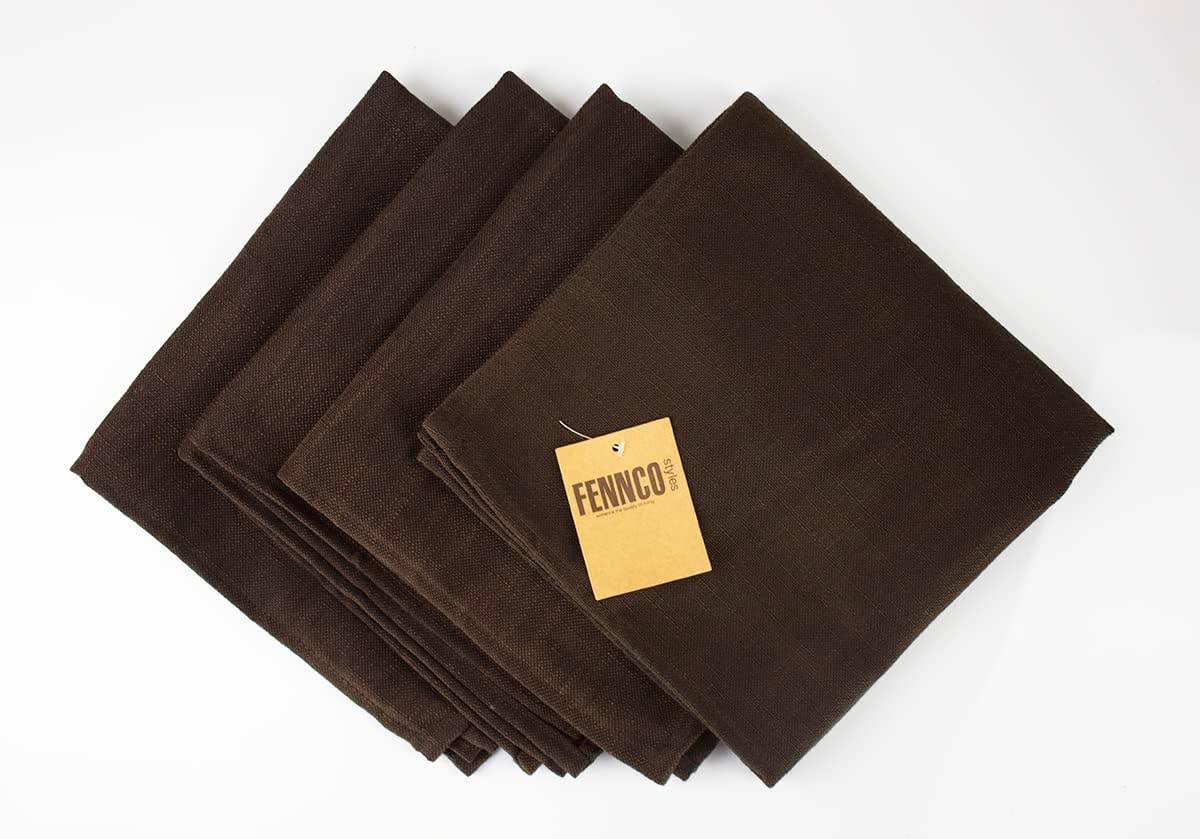 Fennco Styles - Wholesale Dinner & Cloth Napkin - Chocolate Everyday Design 20" Cloth Napkin2