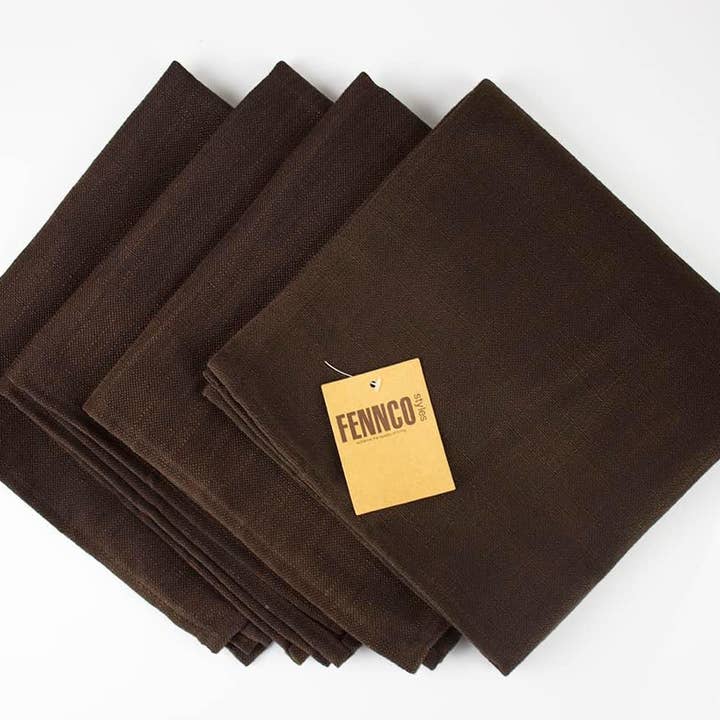 Fennco Styles - Wholesale Dinner & Cloth Napkin - Chocolate Everyday Design 20" Cloth Napkin2