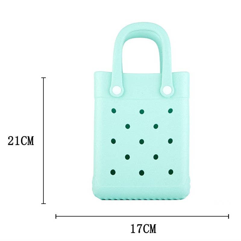 Auraquise - Wholesale Beach Bag - EVA Small Square Beach Bag with Hole Design Handheld Tote3