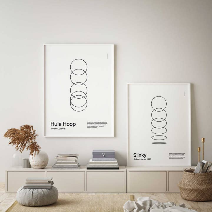 In Retrospect - Witte Abstracte Slinky - Set van 2 voor wholesale door Merch Paper Co