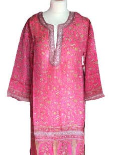 Pink Kaftan with Border for wholesale by Memsahib Collections