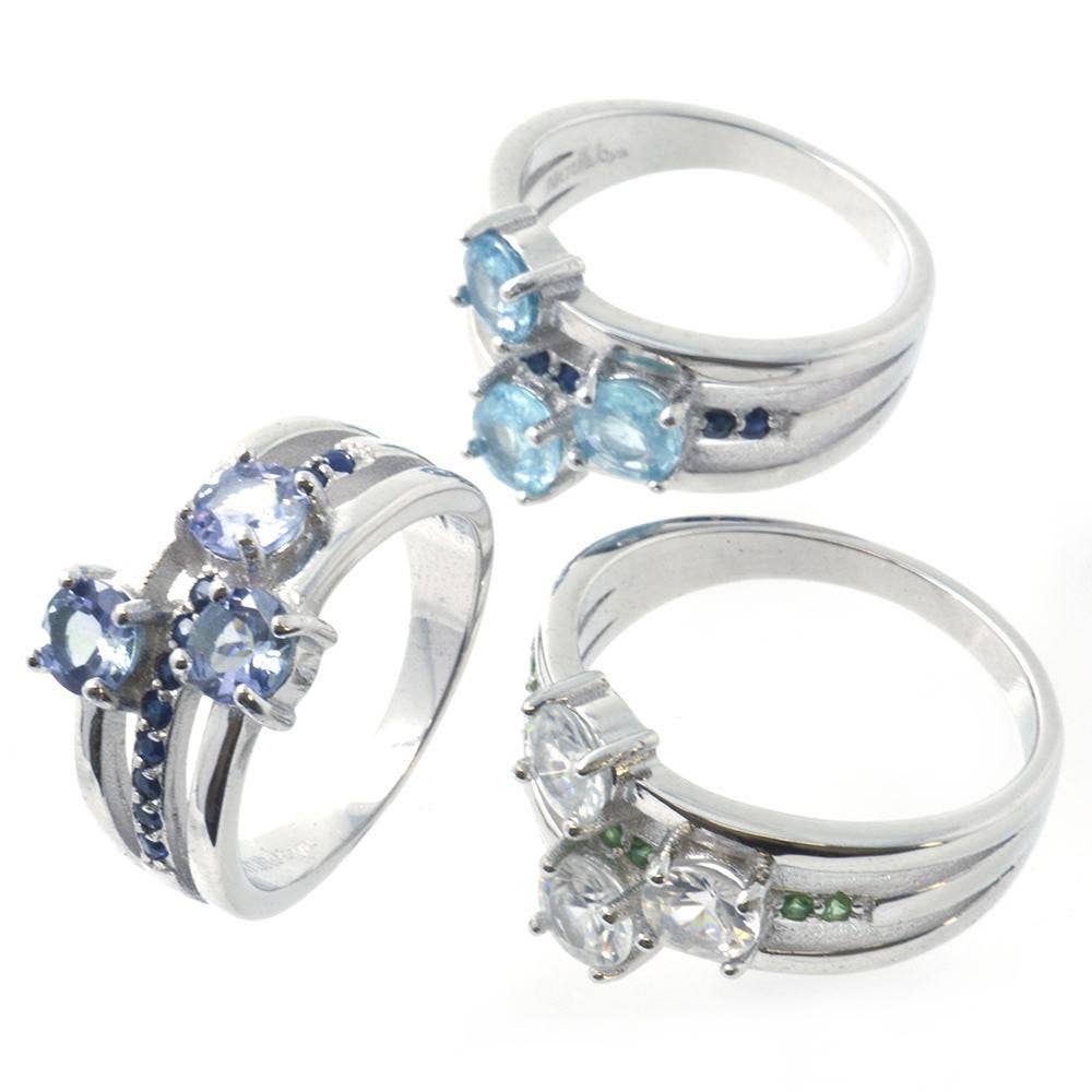 Naturjoya - Vendita all'ingrosso Anelli multipietra - Anello in argento sterling 925 con pietre preziose0