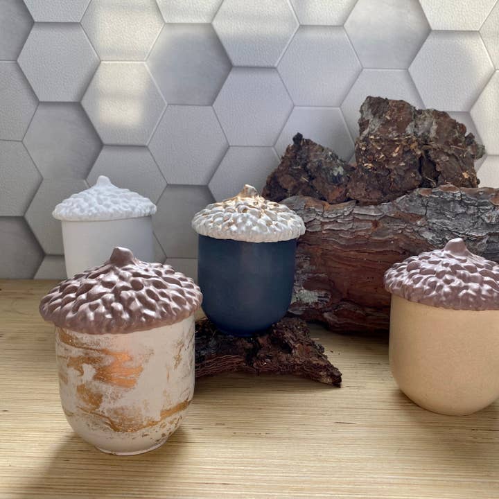 Fancy Concrete - Wholesale Jar/Filled Candle - Acorn Jar Candle | Candle | Holiday Ornaments