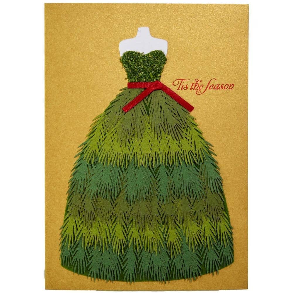 NIQUEA.D - Wholesale Christmas Card - Pine Bough Dress Single Christmas Card1