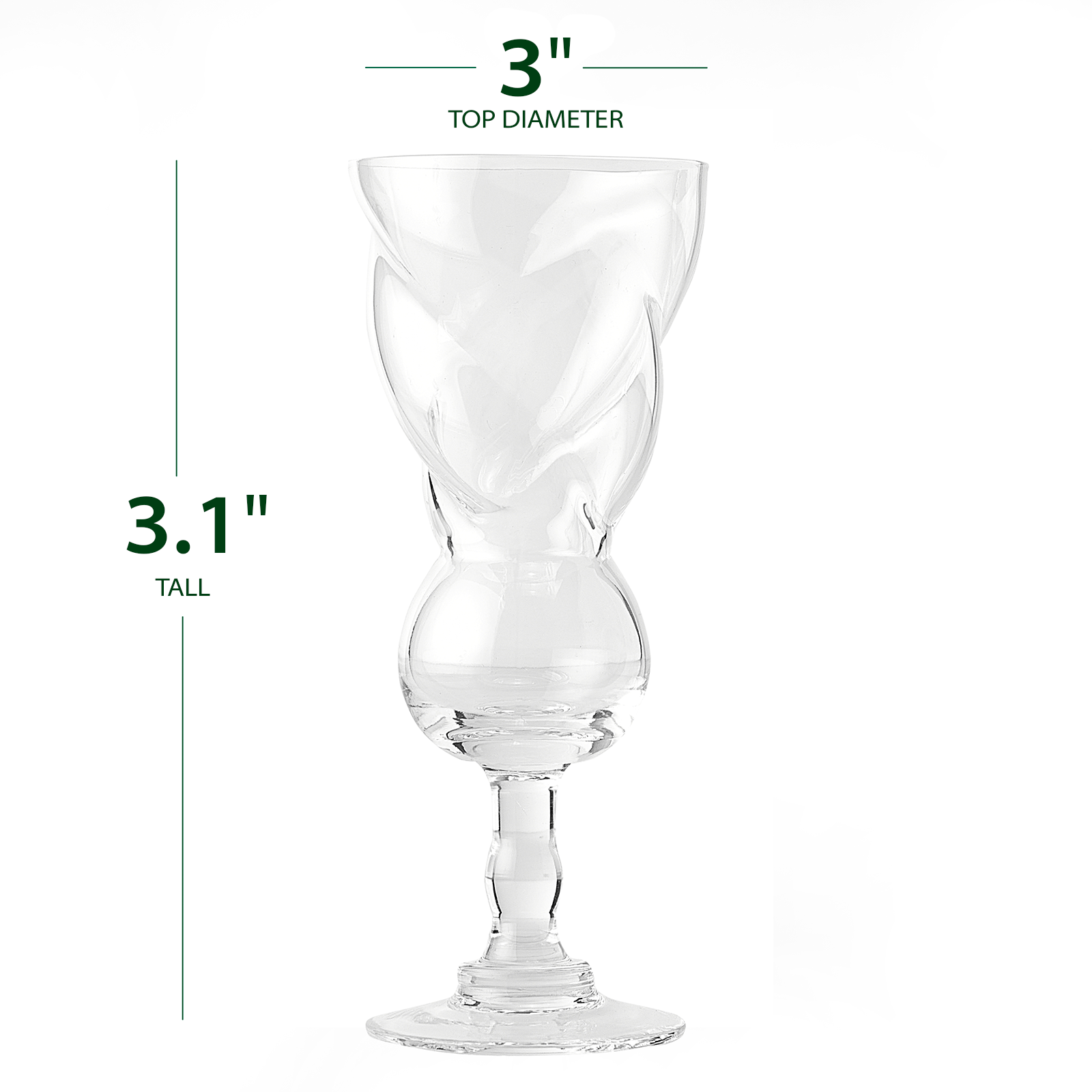 The Wine Savant /  Khen Glassware - Venta al por mayor Copas de cóctel/licor - Juego de 4 vasos de ajenjo | Forma única de 7.6 oz3