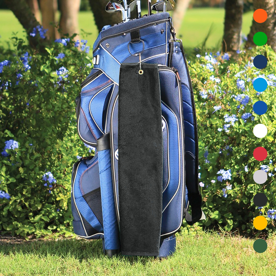Pro Towels - Wholesale Sports Towel - Tri-Fold Platinum Velour Golf Towel: Grommet & Hook0