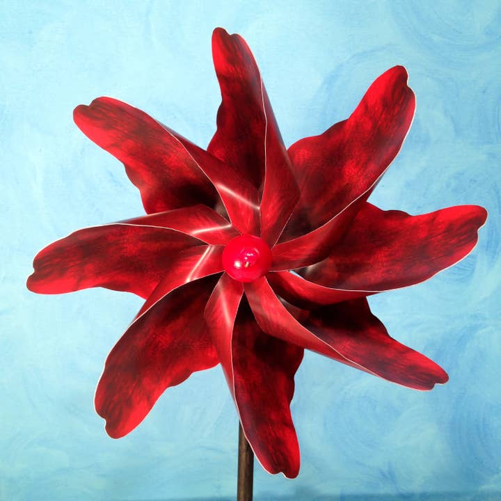 Ventilatore per mulino a vento con girandola a girandola rosa rossa per la vendita all'ingrosso da parte di Paper Arboretum