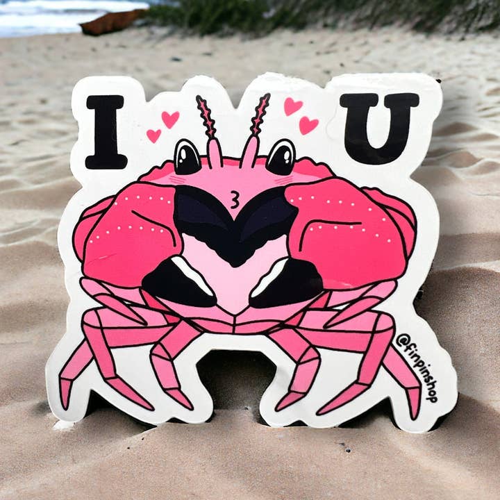 Feb 2024 Patreon Crab Love Sticker for wholesale by Fin Pin Shop