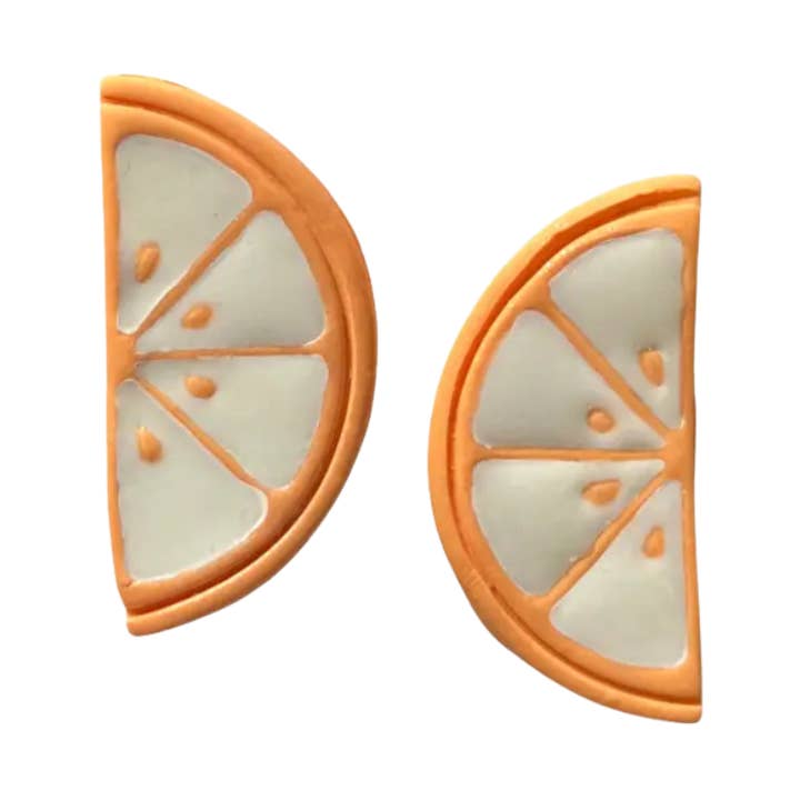 Orange Slice Studs | Orange Jewelry, Gifts, Game Day for wholesale by Sweet Tree
