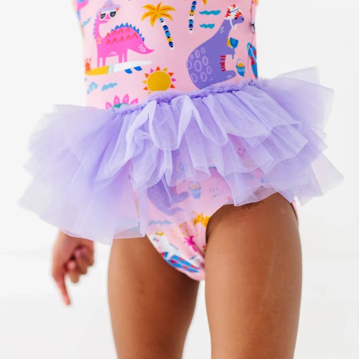 Kiki + Lulu - Wholesale One Piece Swimsuit - Kids - Pink Dino Girls Swimsuit With Tutu5