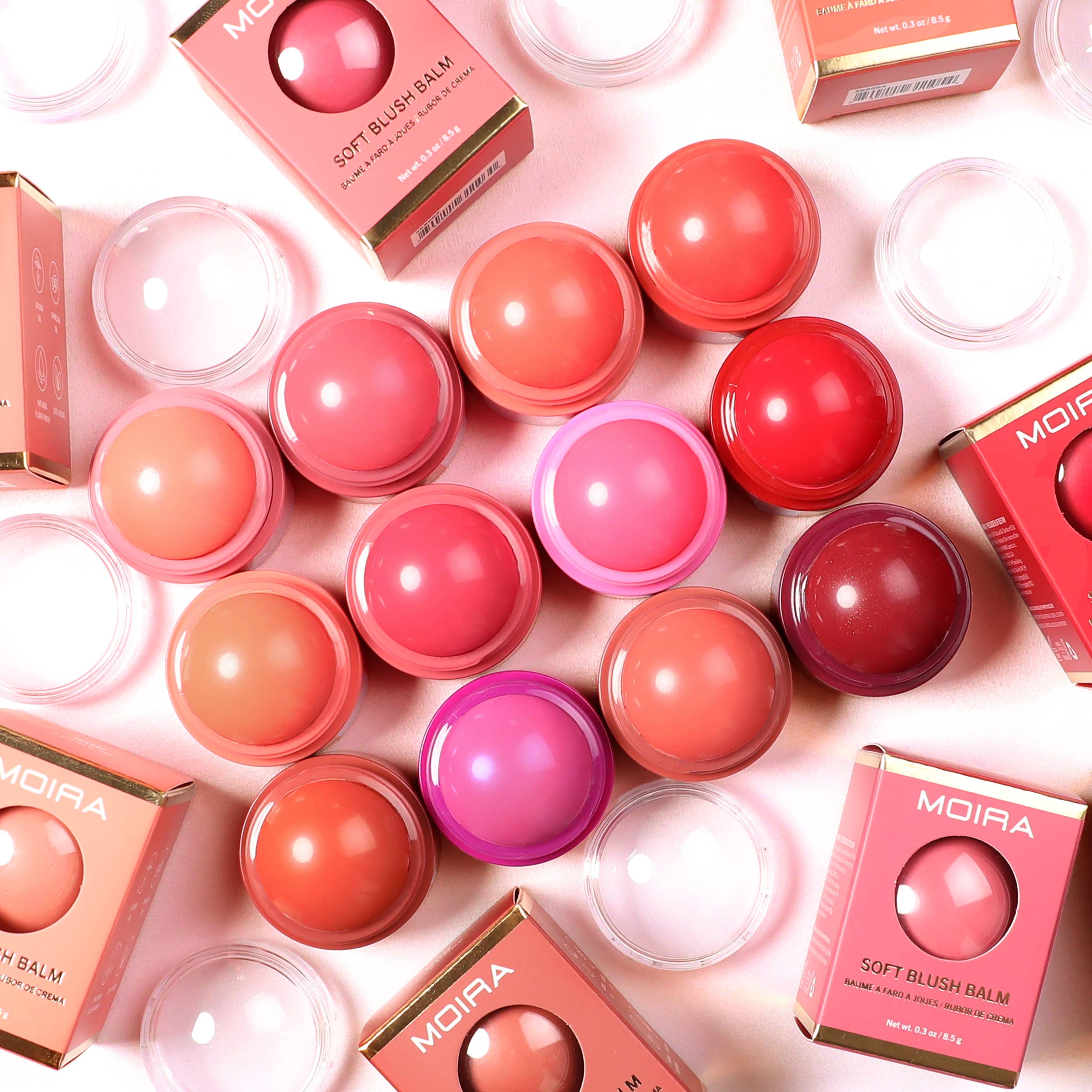 Moira Cosmetics – Großhandel Rouge – Moira Makeup Display mit 36 Soft Blush Balm (001-006)1