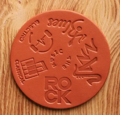 The Kurtis London – wholesale Coasters – 100% Hand-cut Cowhide Leather Coaster Music Theme4