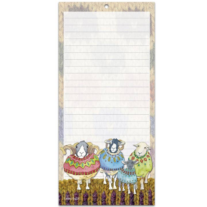 Emma Ball Ltd - Wholesale Notepad - Sheep In Sweaters Magnetic Notepad