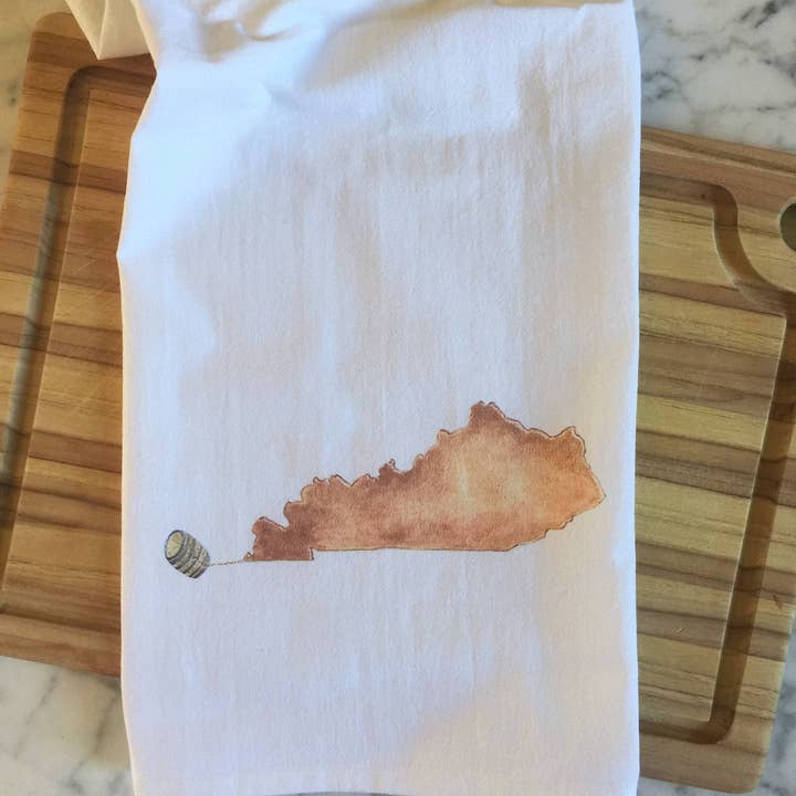 Navy Leaf Co. - Wholesale Tea Towel - Kentucky Bourbon Spilling Tea Towel1