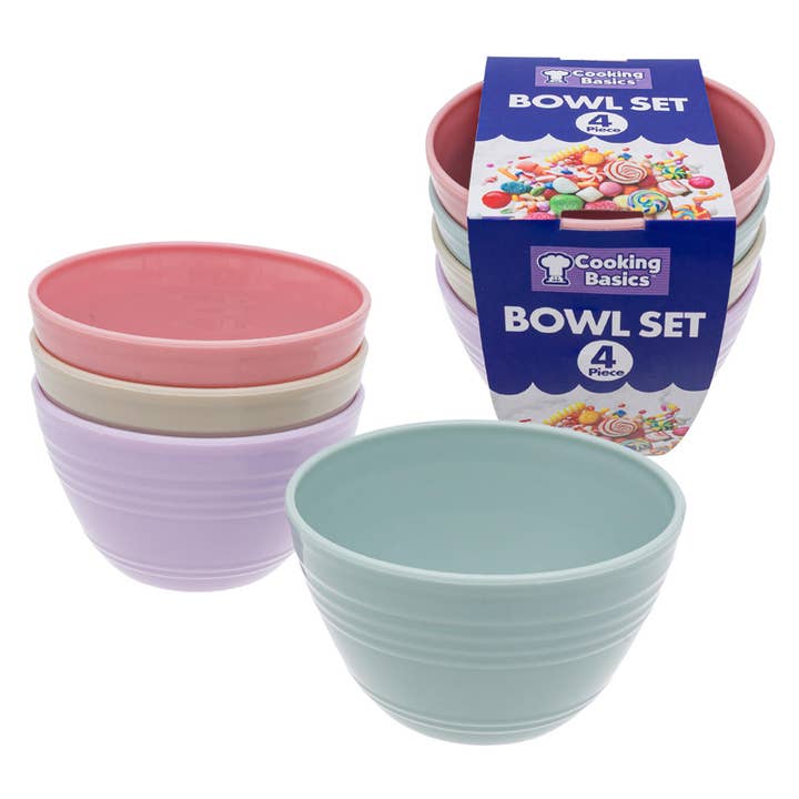 Cooking Basics Bowl Set 4 Pieces 3.6'' Pastel Colors for wholesale by Deluxe Import Trading