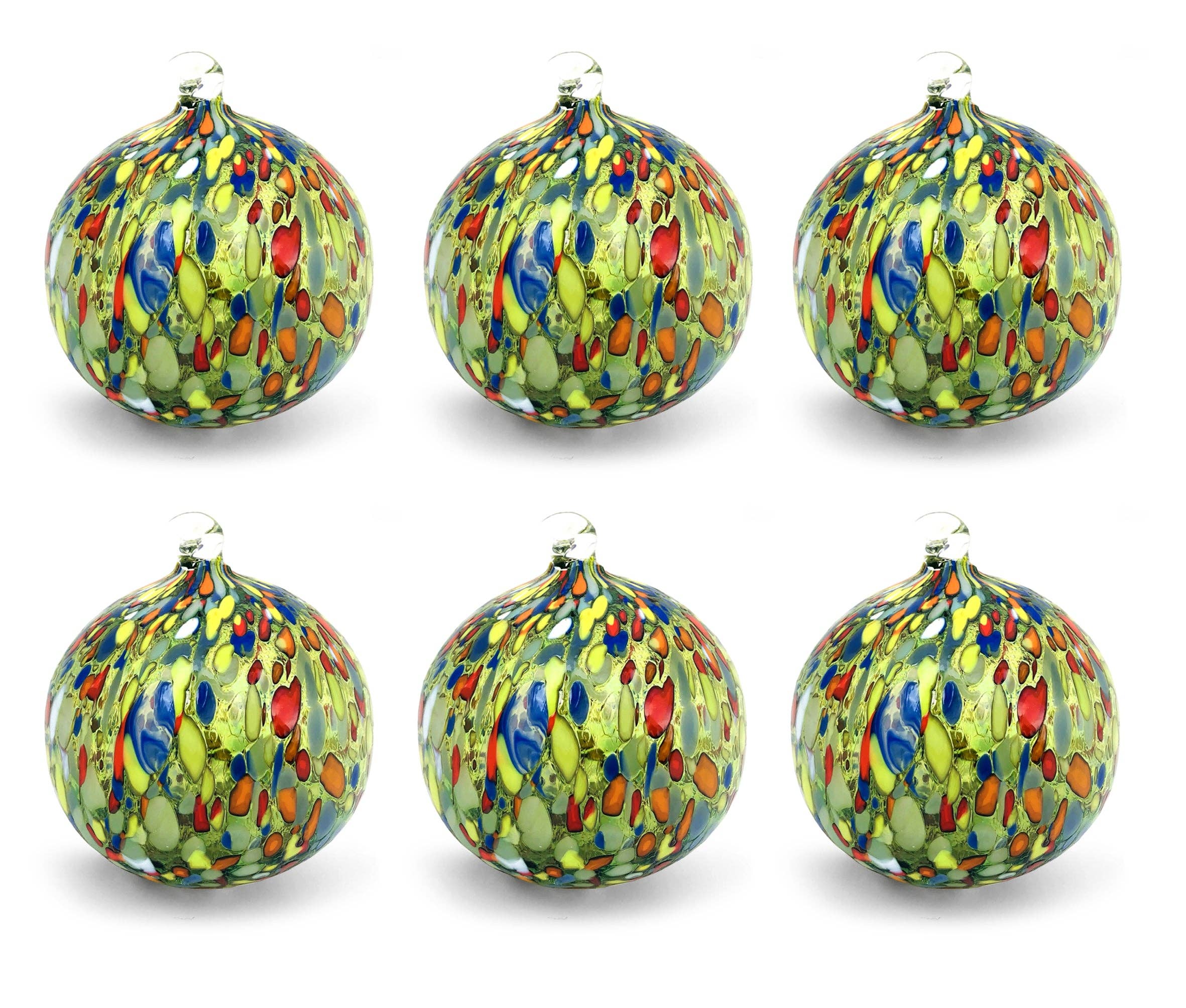 Mazzega Art & Design - Vendita all'ingrosso Set di decorazioni  - Palle di Natale in vetro “I Colori di Murano” confezione 6 palline grandi in vetro soffiato colorate lavorazione artigianale Ornamentali Decorazioni di Natale per Albero di Natale con Anello da Appendere Ø 9 cm.8