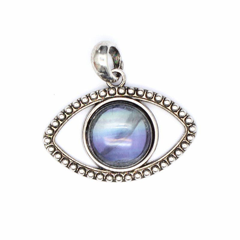 Mio Queena - Wholesale Individual Charm/Pendant - Vintage Natural Stone Evil Eye Charms (Single Pendant) - CS6